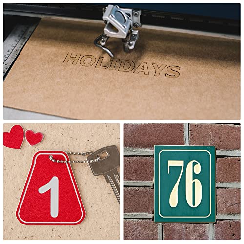 Image of MECCANIXITY ABS Engraving Double Color Sheet 7.9x12inch White /Red for Badge, Sign, DIY Carving Pack of 12