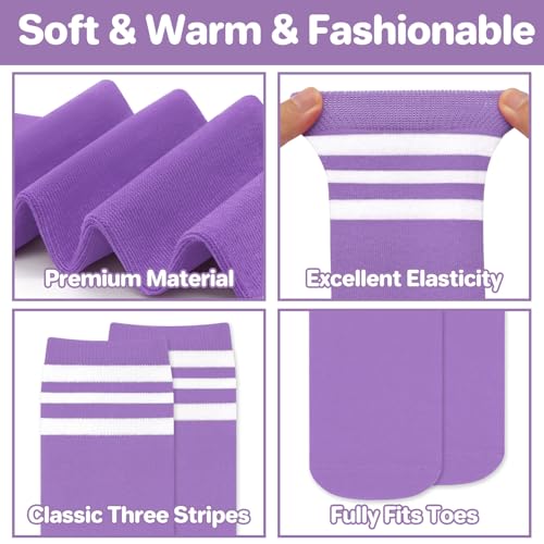 qikqik 3 Pairs Kids Soccer Socks Toddler Soccer Socks Youth Soccer Socks Kids Baseball Socks Kids Knee High Socks Tube Socks4