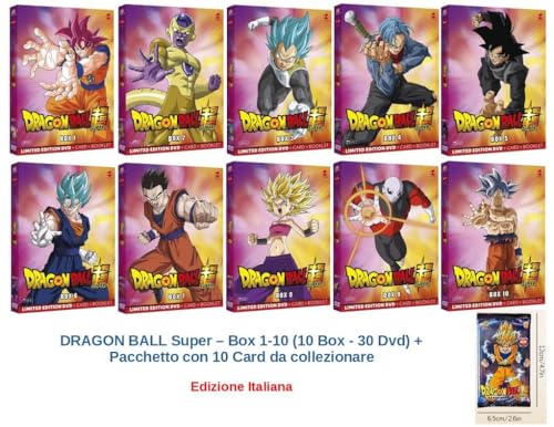  DRAGON BALL Super – Box 1-10 (10 Box - 30 Dvd) + Pacchetto con 10 Card da collezionare (Ed. Italiana)