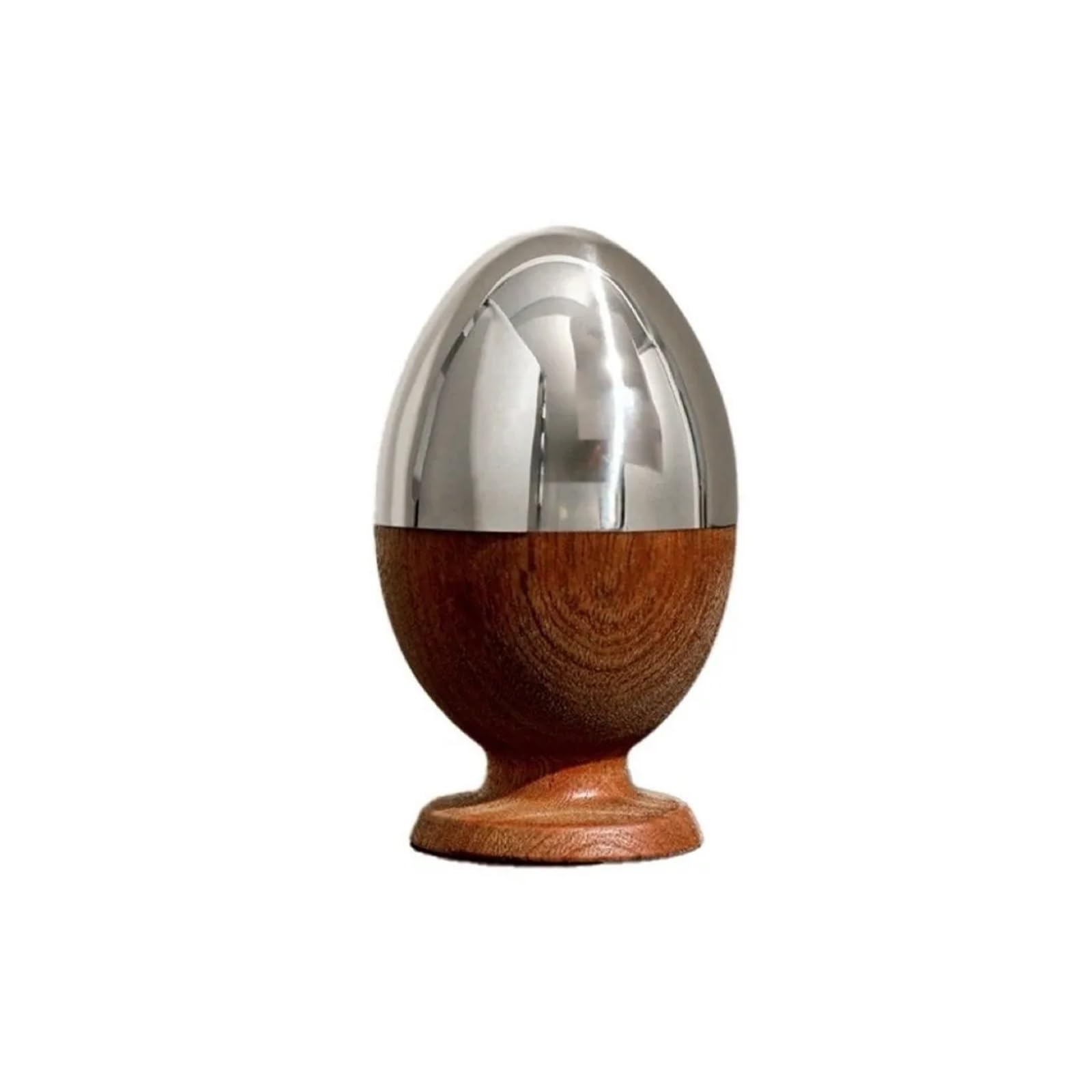 Gwyzax Toothpick Holder Stainless Steel Ebony Wood Egg Toothpick Holder Retro Dispenser Box