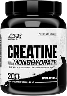 Nutrex Research Creatine Monohydrate Powder, (Unflavored, 200 Servings) - Powerful Muscle Enhancer, Premium Micronized Formula for Rapid Absorption, Boosts Strength, Enhances Muscle Growth.