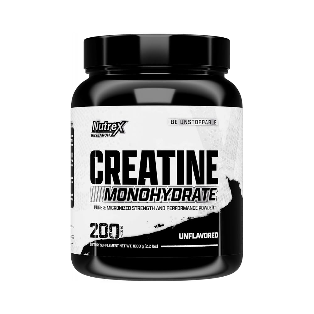 Nutrex Research Creatine Monohydrate Powder, (Unflavored, 200 Servings) - Powerful Muscle Enhancer, Premium Micronized Formula for Rapid Absorption, Boosts Strength, Enhances Muscle Growth.