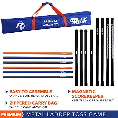 Rally And Roar Metal Ladder Toss Game Set With 2 Targets, 6 Rubber Bolas, Zippered Carrying Case #TOP4