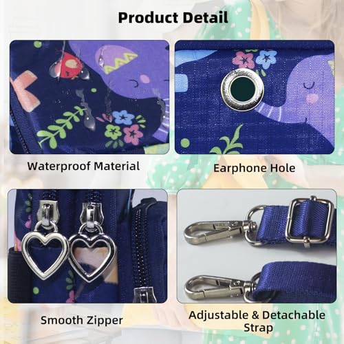 Image of JANKS Small Crossbody Bag for Women - Mini Phone Purses with Crossbody Strap and Wallet - Nylon Arm Bag