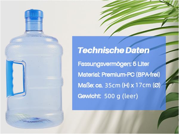 VICASKY Récipient à eau transparent de 7,5 l - Grande capacité - Seau à eau minérale portable - Pour camping et extérieur