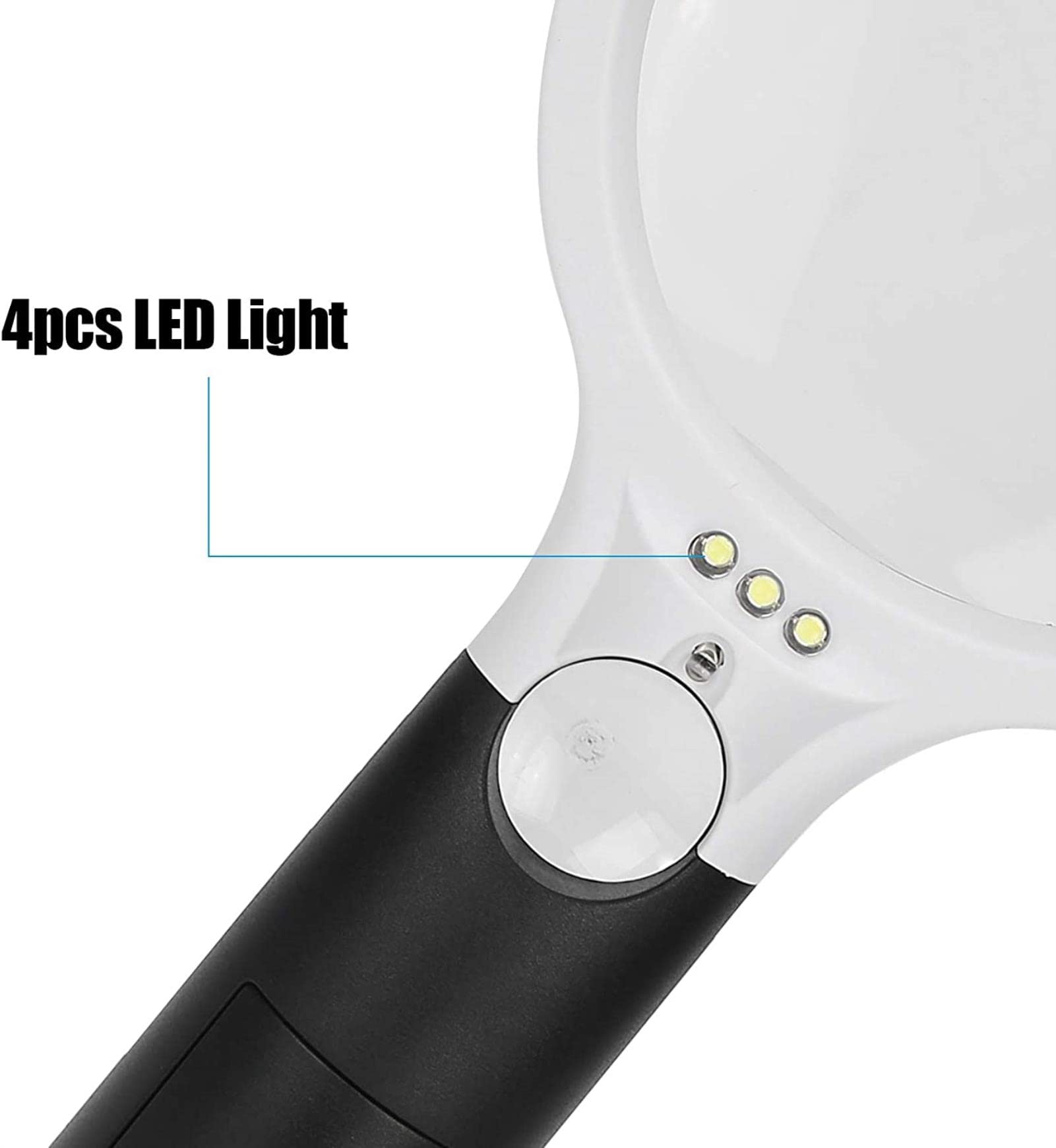 Lupa con luz 2X 30X Lupa de Mano con luz LED a batería Lupa de Lectura iluminada Lupa con paño para Lentes para Libros Periódicos Mapas Monedas Pasatiempos