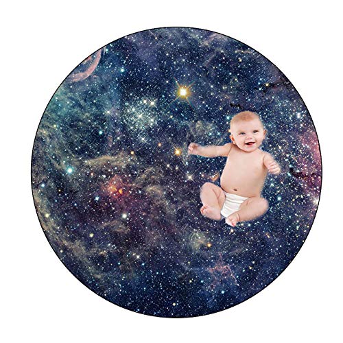 Preisvergleich Produktbild AZM Teppich Wohnzimmer Deko Schlafzimmer Teppich Rund Balkon Badezimmer Teppich Couchtisch Antirutschmatte KüChe Teetisch Sofateppich 3D Space Print,Gypsophila,60x60cm