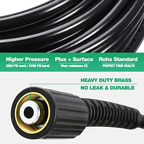 Gulrear Pressure Washer Hose 50 Ft 1/4 Inch Kink Resistant Power Washer Hose Up To 3200 Psi Replacement For Most Brands Gas And Electric Pressure Washer thumb #4