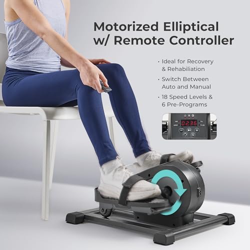 Image of Sunny Health & Fitness Under Desk Pedal Elliptical Machine, Adjustable Resistance Leg Exerciser Office Home Workout While Sitting for Seniors