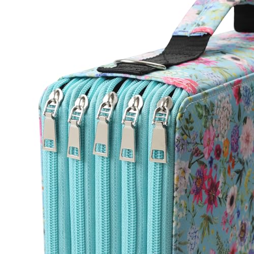 Image of 500 Individual-Slot Colored Pencil Organizer with Zipper - Durable Fabric Art Storage Bag for Painters and Artists