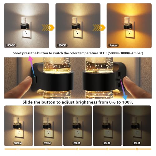 Image of JandCase Night Lights Plug into Wall, Mini Night Light with 3 Colors