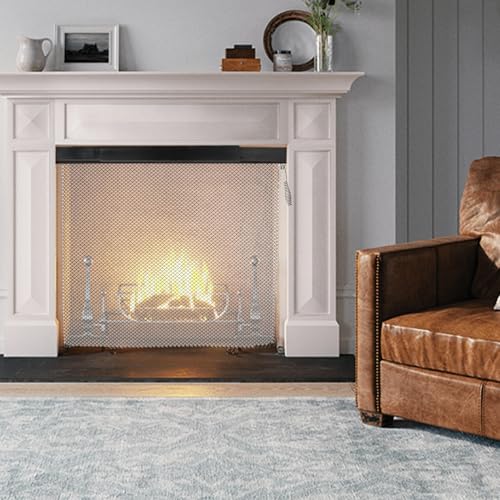 Kit de varilla para pantalla de chimenea ajustable que evita caídas y escapes de chispas 4