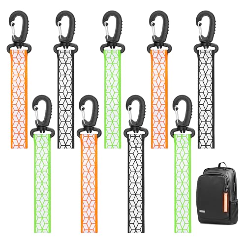 patinadrift 9 Stück Reflektierende Anhänger, Reflektor Anhänger Reflektor Schlüsselanhänger, Reflektoren Anhänger für Handtasche Jacken, Rollstuhl Gehen