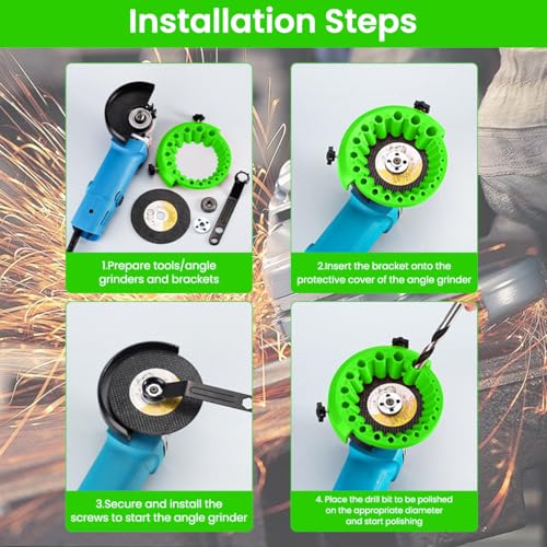 Image of Serplex Multi Drill Bits Sharpener Attachment Tool for Electric Disc Cutter | Angle Grinder Attachment for Sharpening Drill Bits, 20-Slot Design, Drill Bits Sharpening Tool for 2-13mm Dia Drill Bits