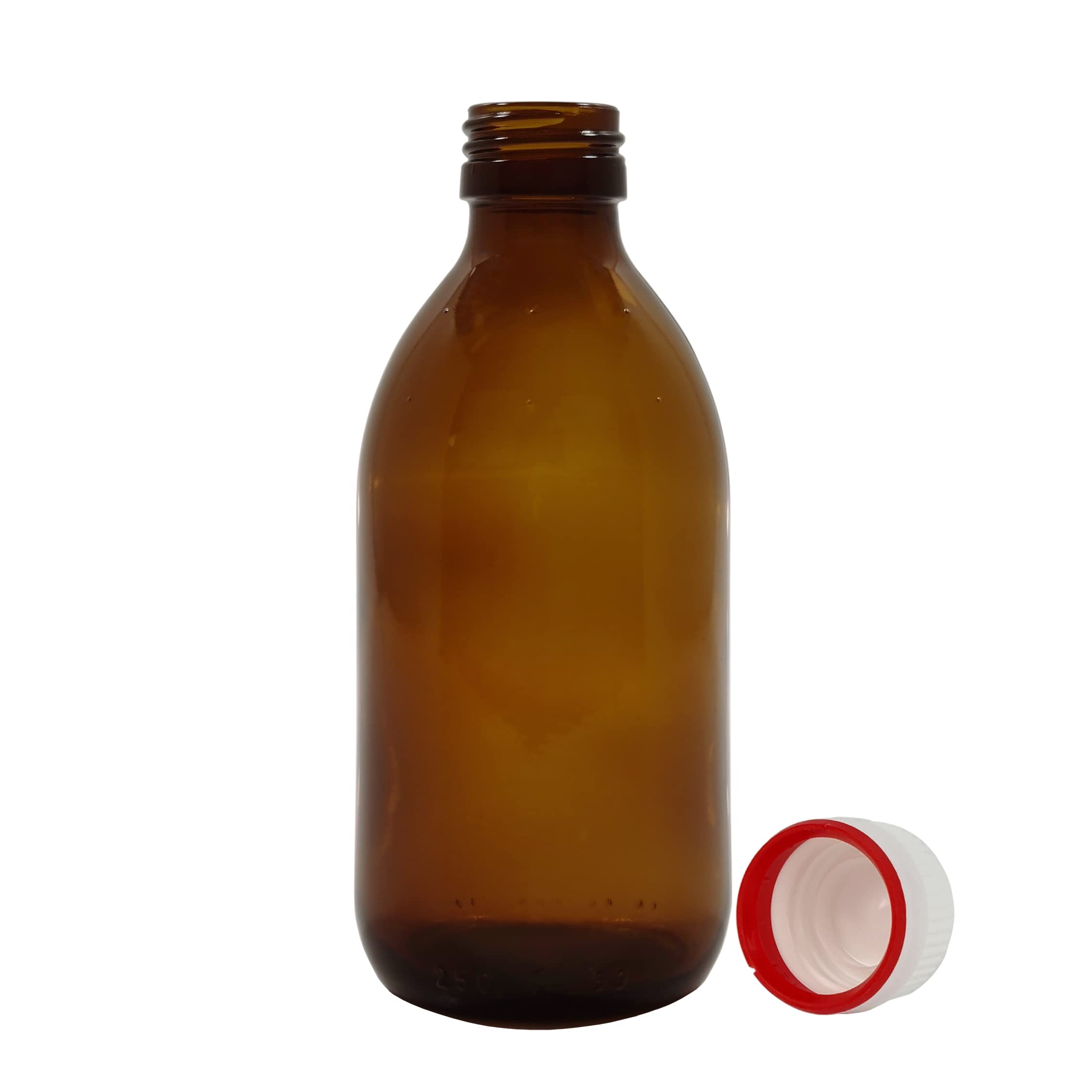 Botella de vidrio ámbar 250 ml cierre hermético tapón rosca 6 unidades