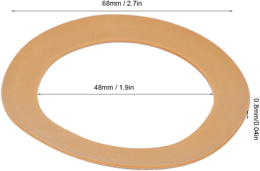 Diagram showing the dimensions of a single rubber piston ring