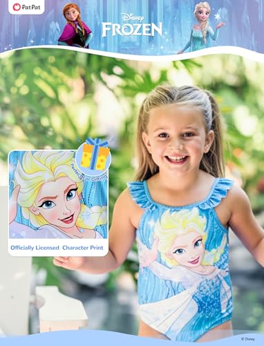 Image of Disney Stitch Marvel Frozen Elsa Girls Swimsuits UPF 50+ One Piece Bathing Suits Sport Summer Swimwear for Kids Size 3-13Y
