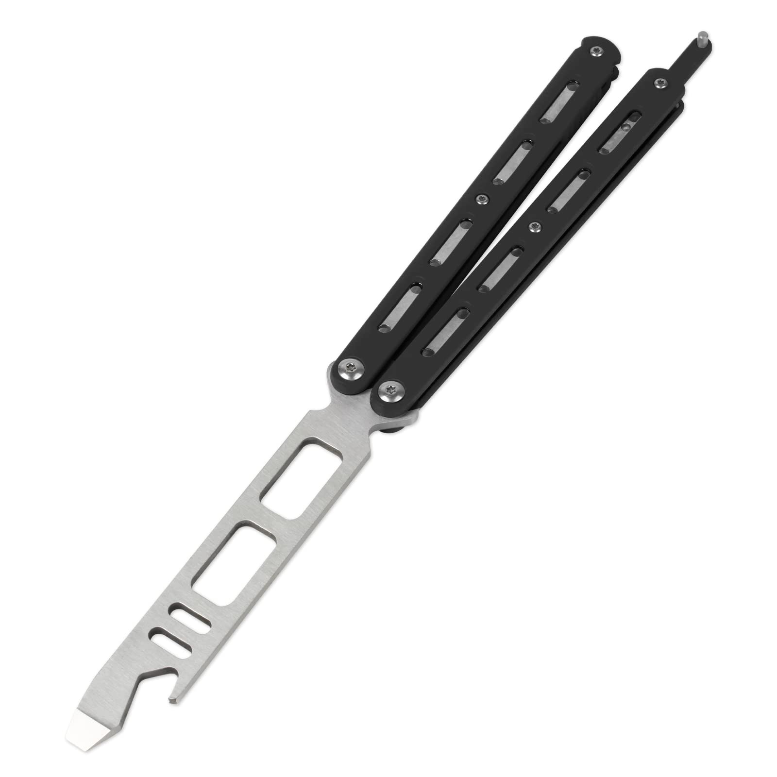 Andux Bottle Opener Stainless Steel Carry-on Folding Multitool (Black)