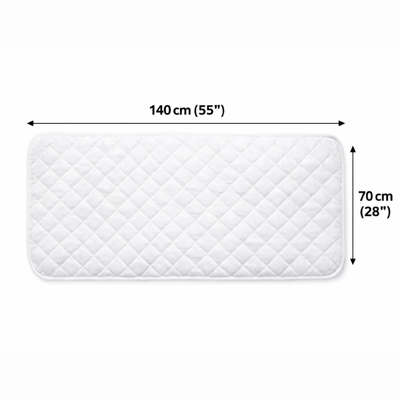 Coprimaterasso per lettino in morbido pile per un maggiore comfort e calore – 140 x 70 cm – retro in qualità trapuntata con fasce angolari – Made in Portogallo