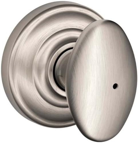 SCHLAGE F40 Siena with Andover Rose Privacy Lock with 16080 Latch 10027 Strike Satin Nickel Finish