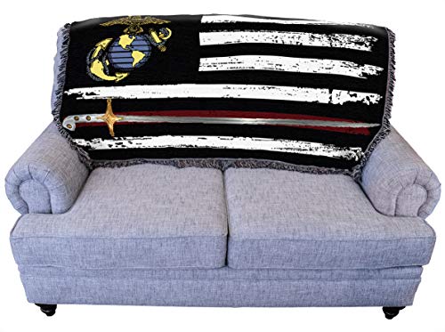 Marine Corps - Saber Line American Flag - Blanket