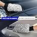 JNXIJ 2 PCS Car Wash Mitts, 8×10 Inches Lint-Free & Scratch-Free Microfiber Cleaning Gloves, Ultra Absorbent Washing Glove Detailing Wash Mitt for Sedan Truck SUV, Car Accessories (Gray)