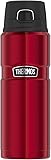 Thermos Stainless King Bottle Bouteille d'eau Isotherme en Acier Inoxydable 0,70 l avec Safe Flow Lid, Bouteille d'eau pour thé, Chaude 15 h / 24 h Froide, Passe au Lave-Vaisselle, sans BPA Rouge Canneberge Poli