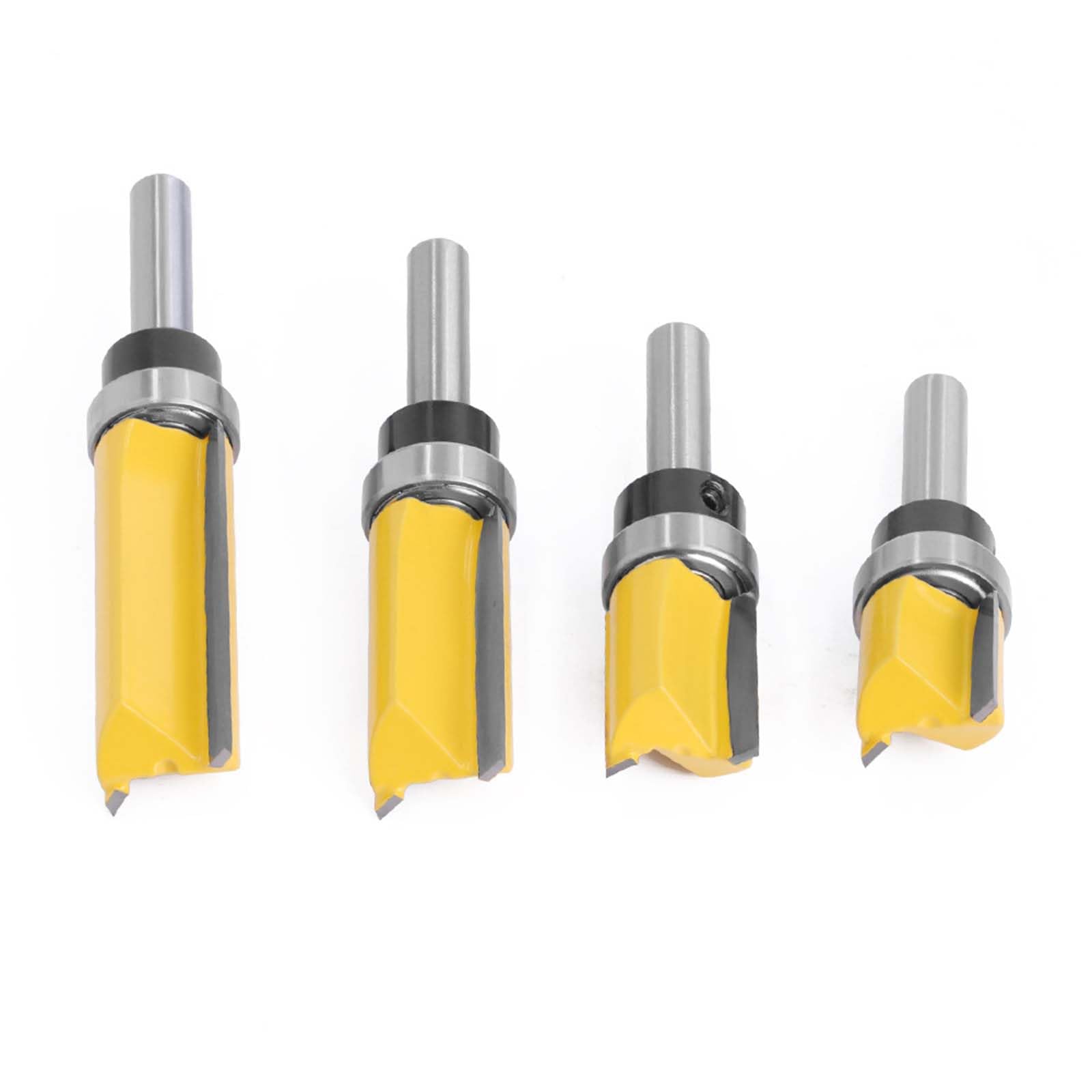 Fresa de enrasado de 4 piezas con vástago de 8 mm, fresa para copiadora y fresadora, rodamiento de bolas, fresa de ranura de 8 mm