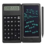 電卓 デスク電卓＆6インチ LCD.スタイラスペン消去ボタンロック機能が付いているタブレットデジタル描画パッド12桁のディスプレイの表示 オフィスの計算機 (Color : Black)