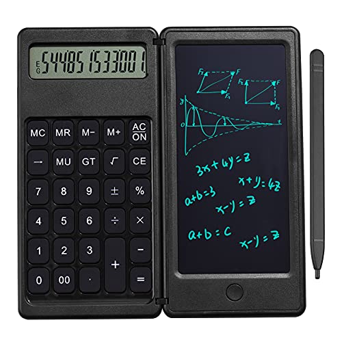 Calculadora de 6 pulgadas Calculadora financiera de escritorio Tableta de escritura LCD Bloc de dibujo digital Calculadora plegable Pantalla de 12 dígitos con lápiz óptico Botón de borrado para uso d