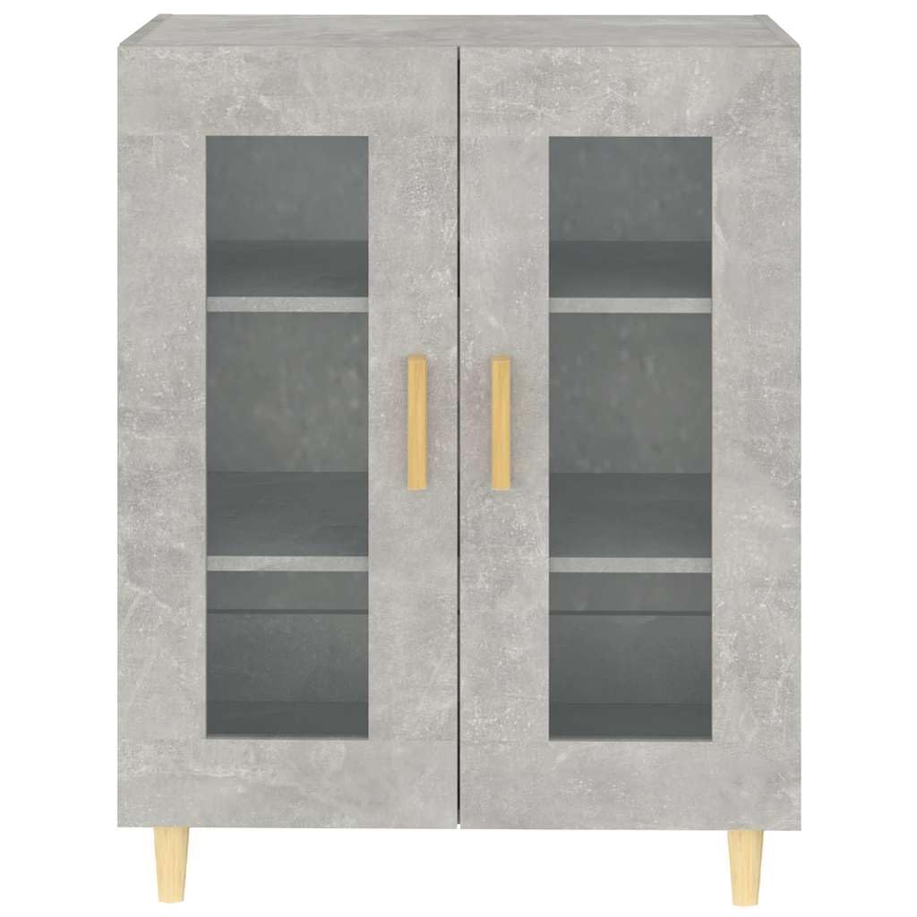 Credenza grigio cemento, 69,5 x 34 x 90 cm, credenza con 2 ante in