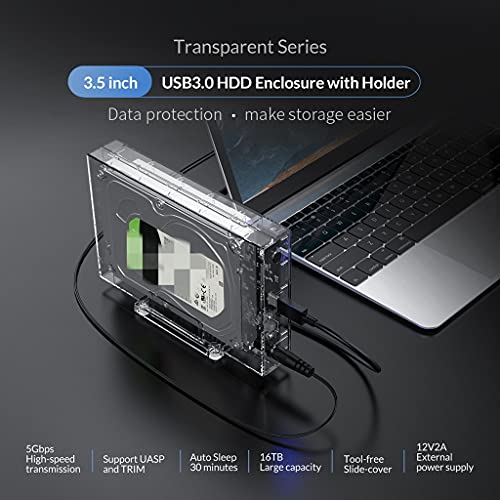 Caja externa transparente para HDD 3.5'' con USB 3.0 miniatura 5