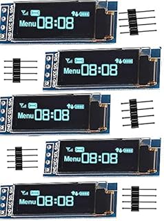 5PCS I2C Display Module 0.91 Inch I2C SSD1306 OLED Display Module I2C OLED Screen Driver DC 3.3V~5V