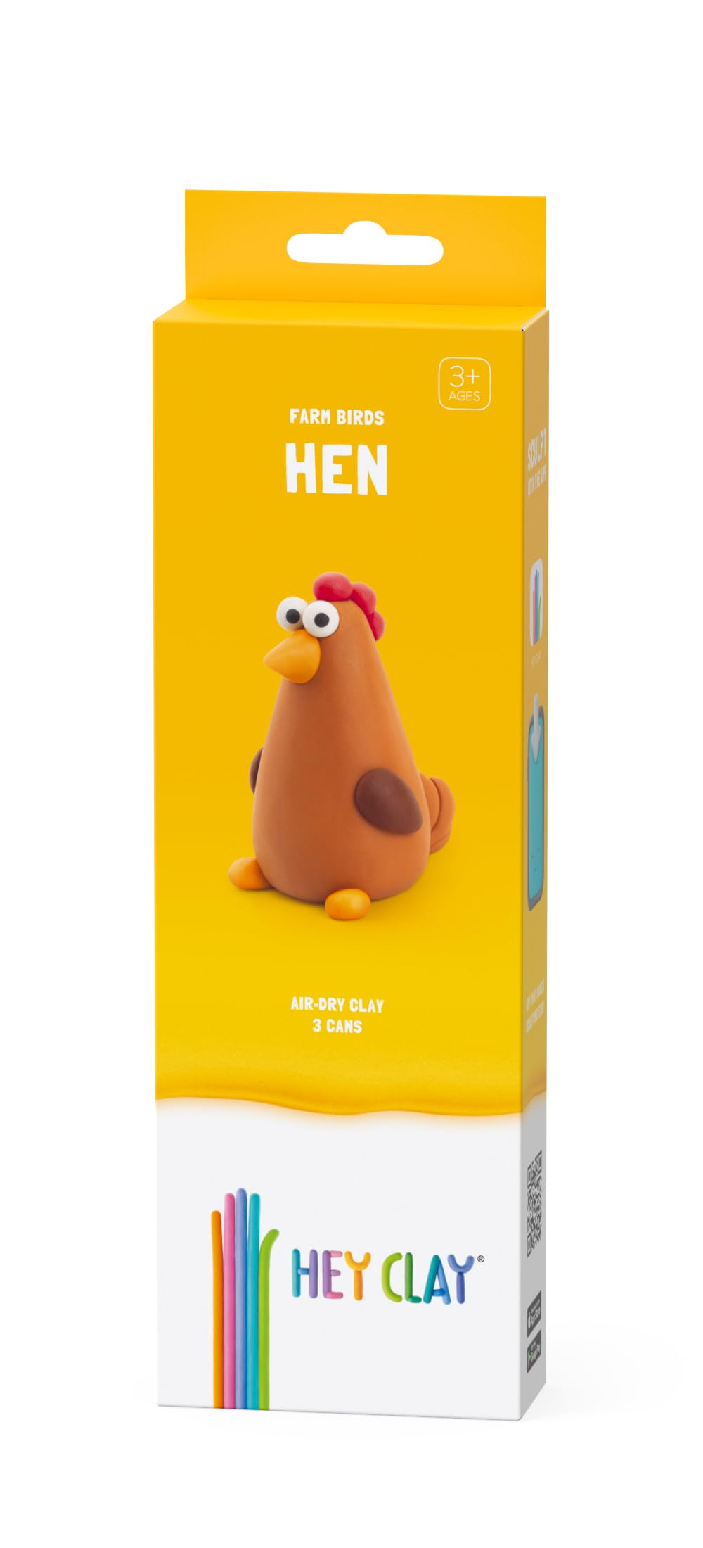HEY CLAY Modeling Air-Dry Clay Kit for Kids Creative Gift Age 3+ (3 cans)