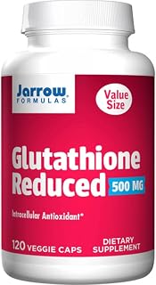 Jarrow Formulas L-Glutathione 500mg, Highly Dosed, 120 Vegan Capsules, Laboratory Tested, Vegetarian, Soy Free, Gluten Free, Non-GMO
