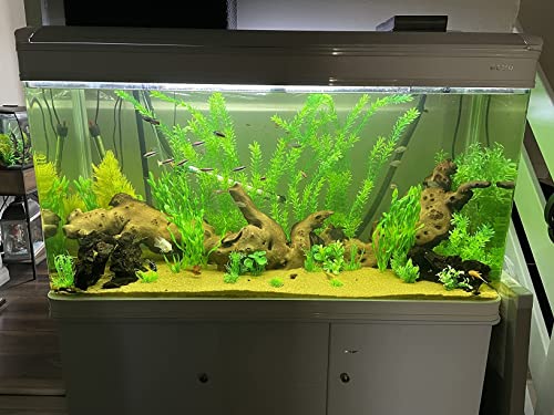 Image of Aquarium Decorations Plastic Plants 24 inch Large Artificial Fish Tank Plant Ornament for Fish