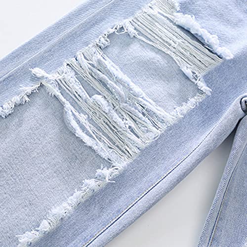 Kids Girls High Waist Ripped Wide Leg Jeans Denim Distressed Pants Casual Loose Trousers Hip Hop Jazz Streetwear4