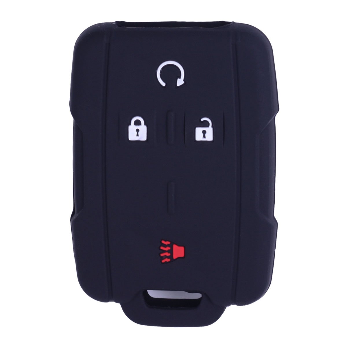 XUHANG Sillicone Key fob Skin Key Cover Remote Case Protector Shell for Chevrolet Silverado Colorado GMC Sierra Yukon Cadillac Smart Remote Black