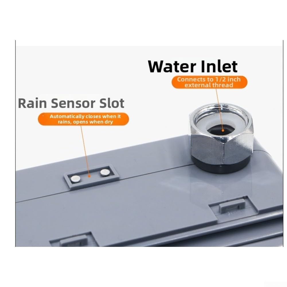 Timer di irrigazione da giardino a 9 programmi con capacità del sensore di pioggia e alimentazione a batteria da 9 V per funzionamento continuo all'aperto