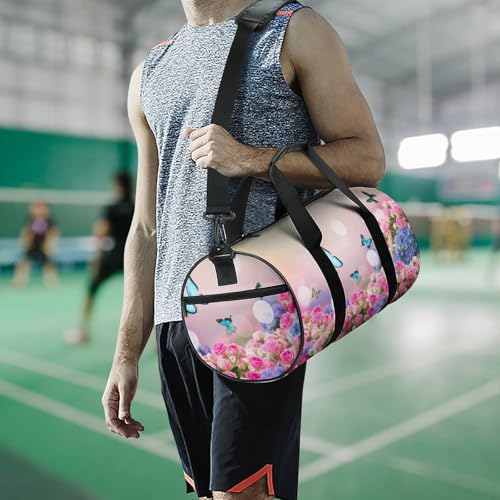 Sac de sport papillon fleurs compact pour tout ranger