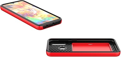 Miniatura 6 de Funda para Galaxy A50 con tarjetero, a prueba de golpes, funda protectora híbrida de silicona resistente para Samsung Galaxy A50, color negro