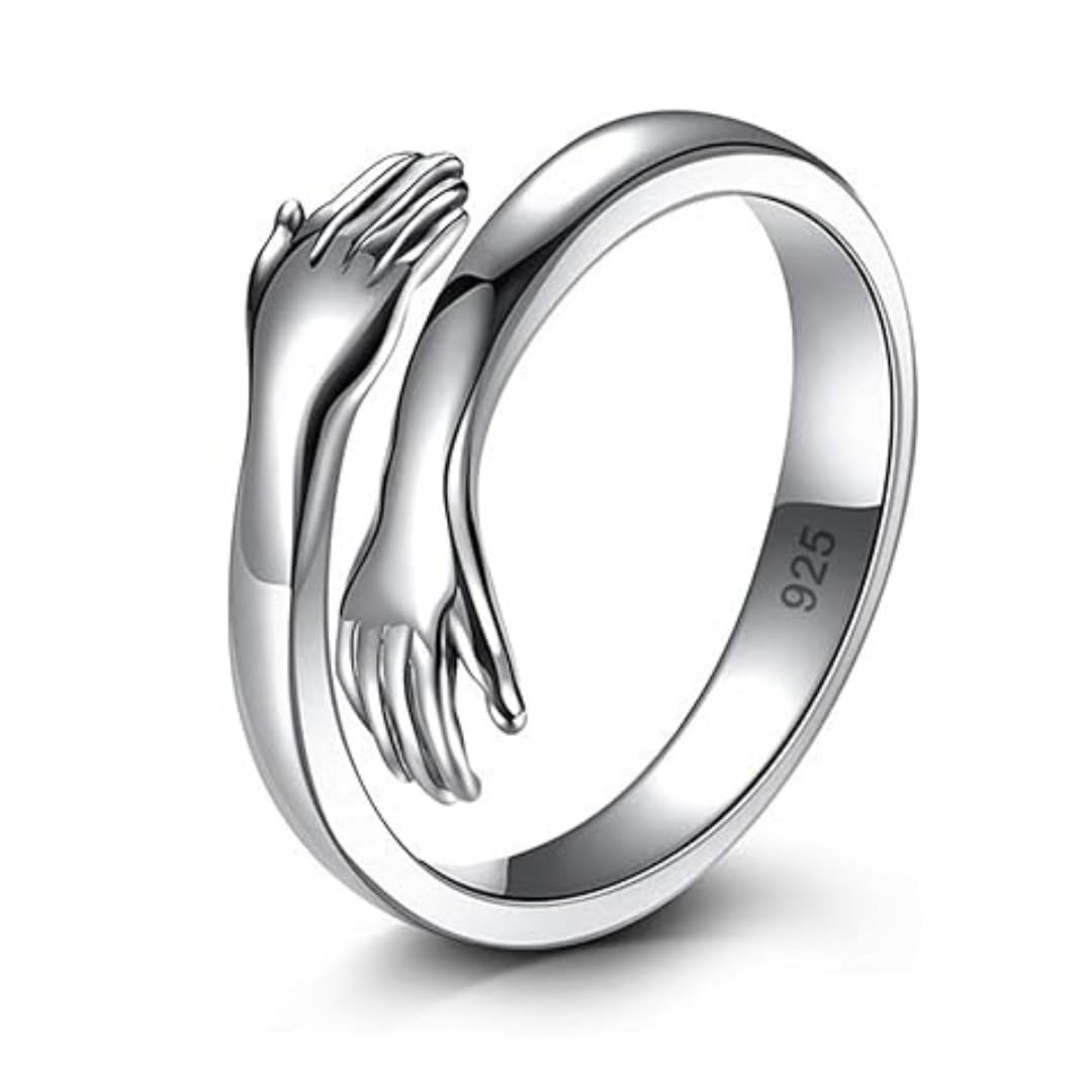 Silver Chest 925 Pure Silver Ring for Men and Women | Adjustable Size Finger Ring Band Jewellery for Women and Men – Hug Ring | Chandi Weight - 3 gm (B0CK4GV979) Amazon Price History, Amazon Price Tracker