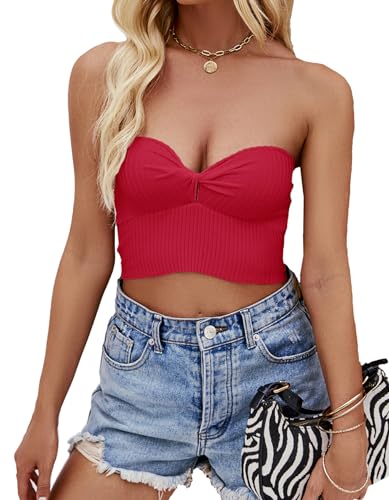 トップス andmary_candice ribbon bare tops ANDMARY】Candice ribbon bare tops