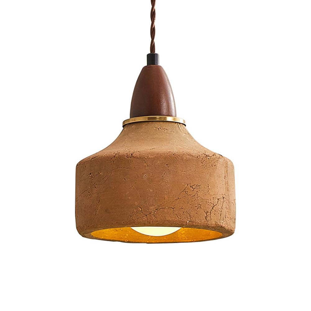 Lampe suspendue moderne en céramique marron ajustable pour hauteur sous plafond