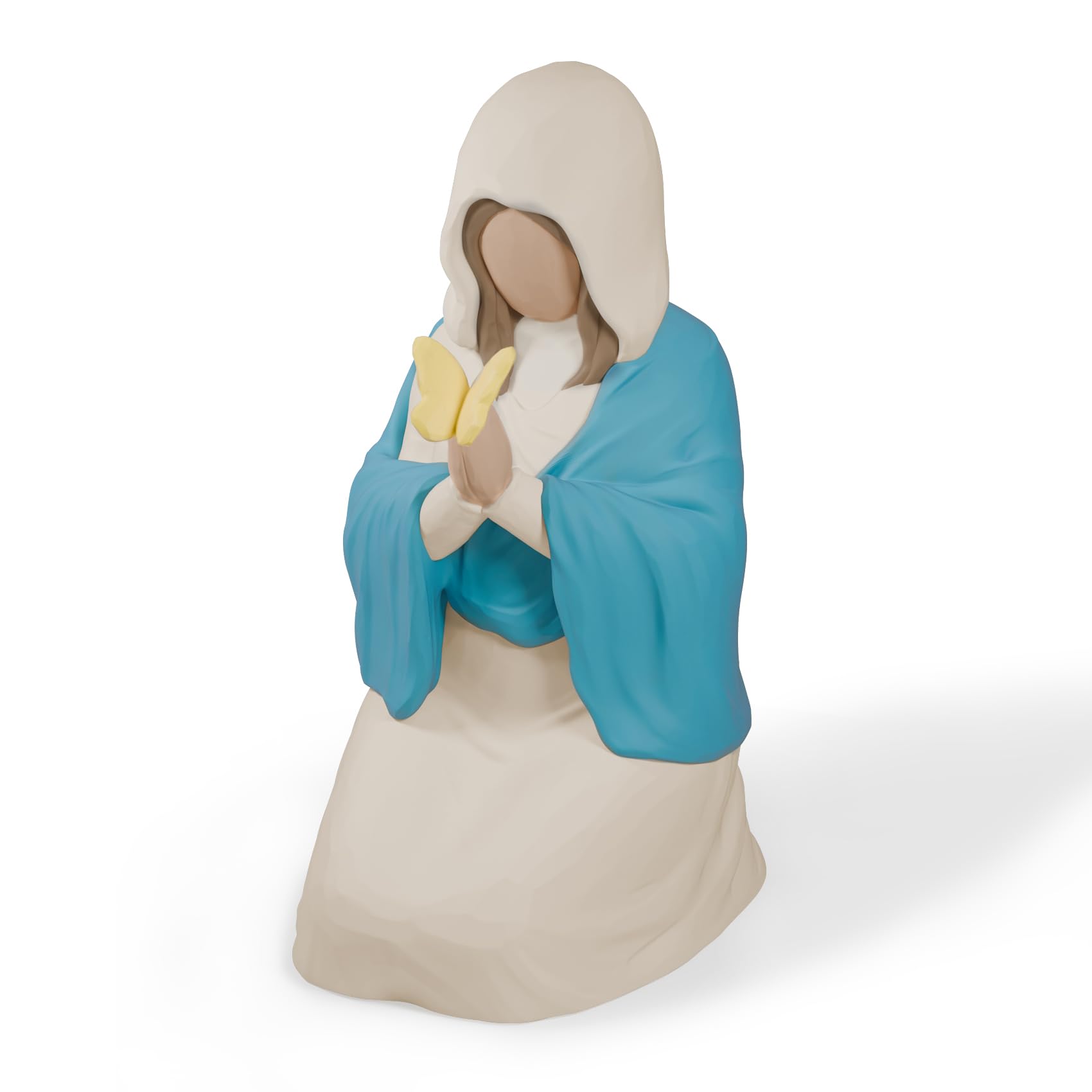 JEPELUS Our Lady Praying Statue, Blessed Holy Mother Figurine, Christian Religious Gift Resin Ornament of Catholic Decor, Baptism Confirmation Gifts for Teen Girls Women