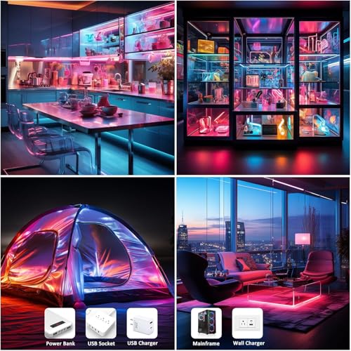 Tira LED RGBIC COB 1m Multicolor USB 5V Control táctil miniatura 4