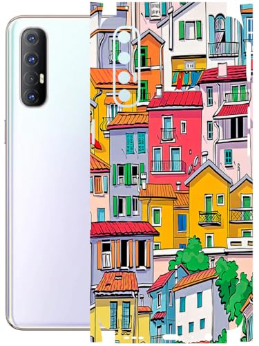 Image of AtOdds - Full Body Back Screen Guard Protector Film - Lamination Wrap Skin Sticker Compatible with Oppo Reno 3 PRO | Scratchproof Matte Finish (Concrete Jungle)
