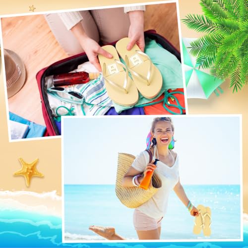 Image of Unittype Flip Flops Bulk for Wedding Guest Slippers Wedding Flip Flops with Cards Bags for Pool Beach Party