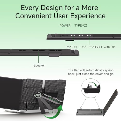 Image of Laptop Screen Extender - 14 inch Ultra Thin and Light Travel Monitor for Laptop FHD 1080P Portable Second Monitor IPS Screen Display Plug & Play for Mac Windows Android iOS
