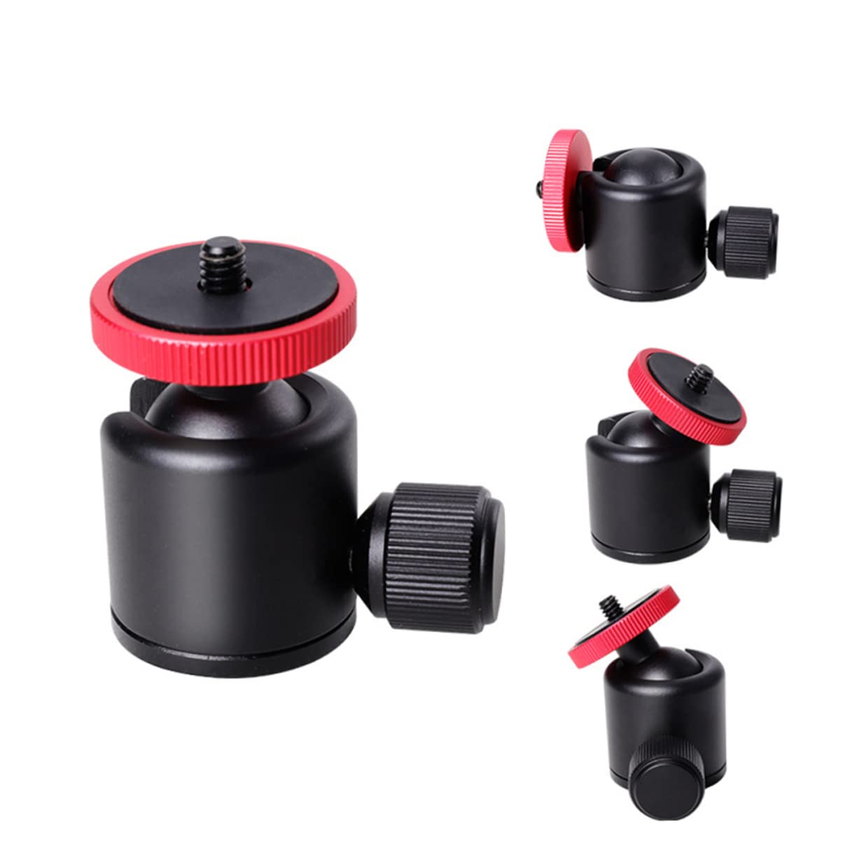 KONTONTY Tripod Ball Head Tripod Ballhead Camcorder Tripod Adapter Mount Mini Head Gimbal Camera Head for DSLR Camera Head for Camera Tripod Camera Quick Release Hot Shoe Black